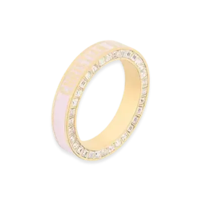 Dior Night Code Ring Metal with Crystals and Lacquer "Gold/Pale Pink"