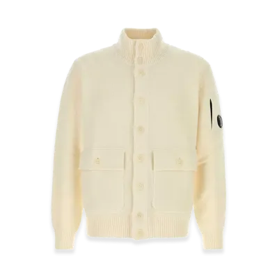 C.P. Company Wool Blend Cardigan "White"