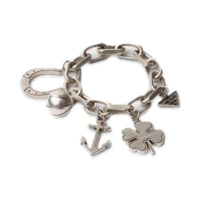 PRADA Metal Charm Bracelet "Gray"