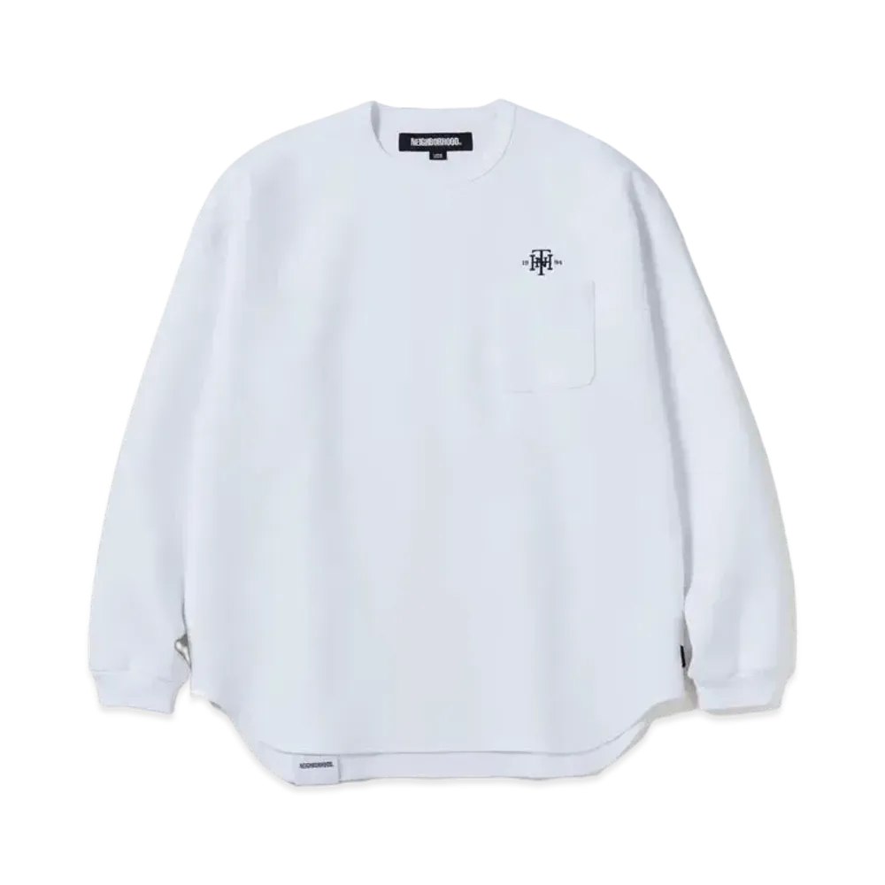 NEIGHBORHOOD Double Crewneck LS "White"