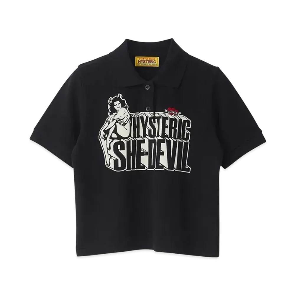 HYSTERIC GLAMOUR She Devil Polo Shirt "Black"