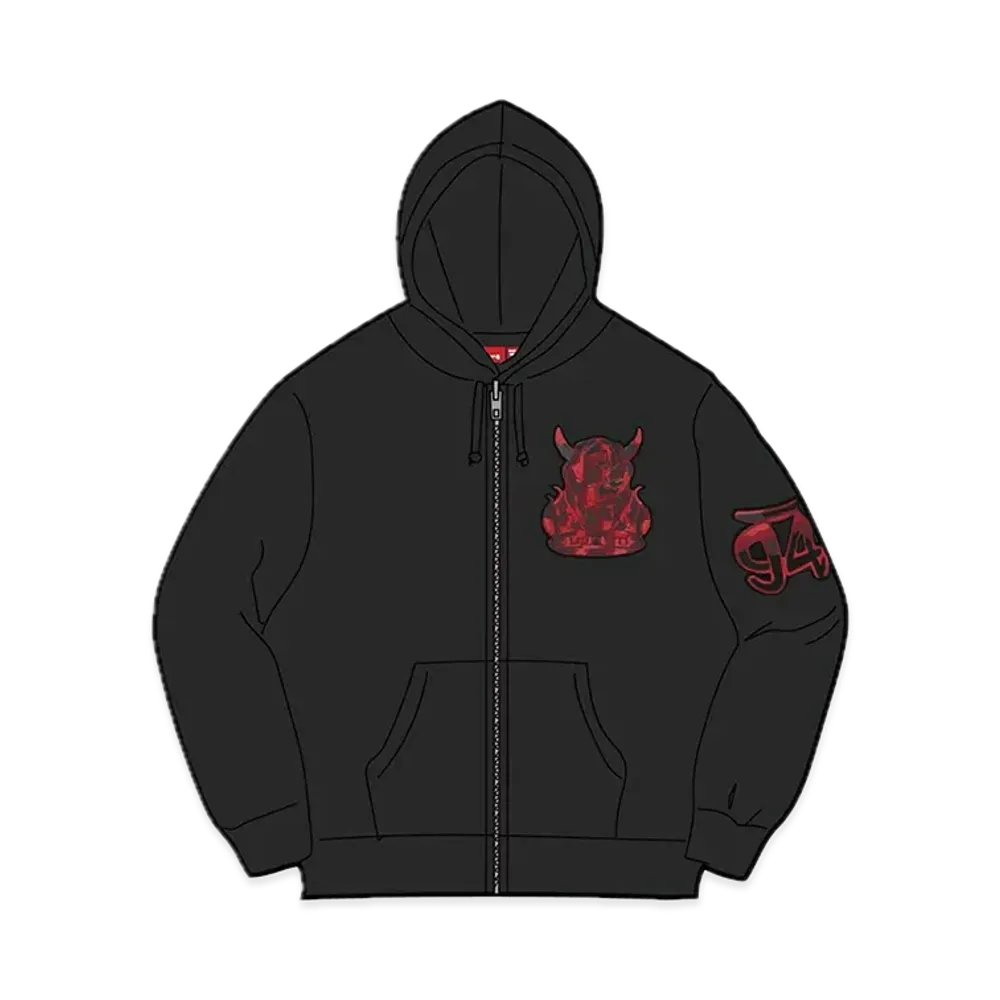 Supreme Demon Zip Up Hooded Sweatshirt "Black"