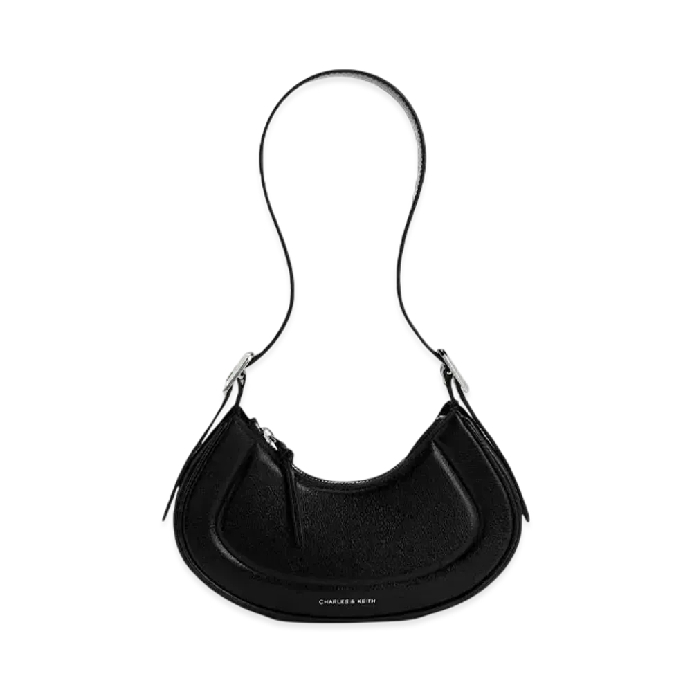 CHARLES & KEITH Petra Curved Shoulder Bag "Noir"