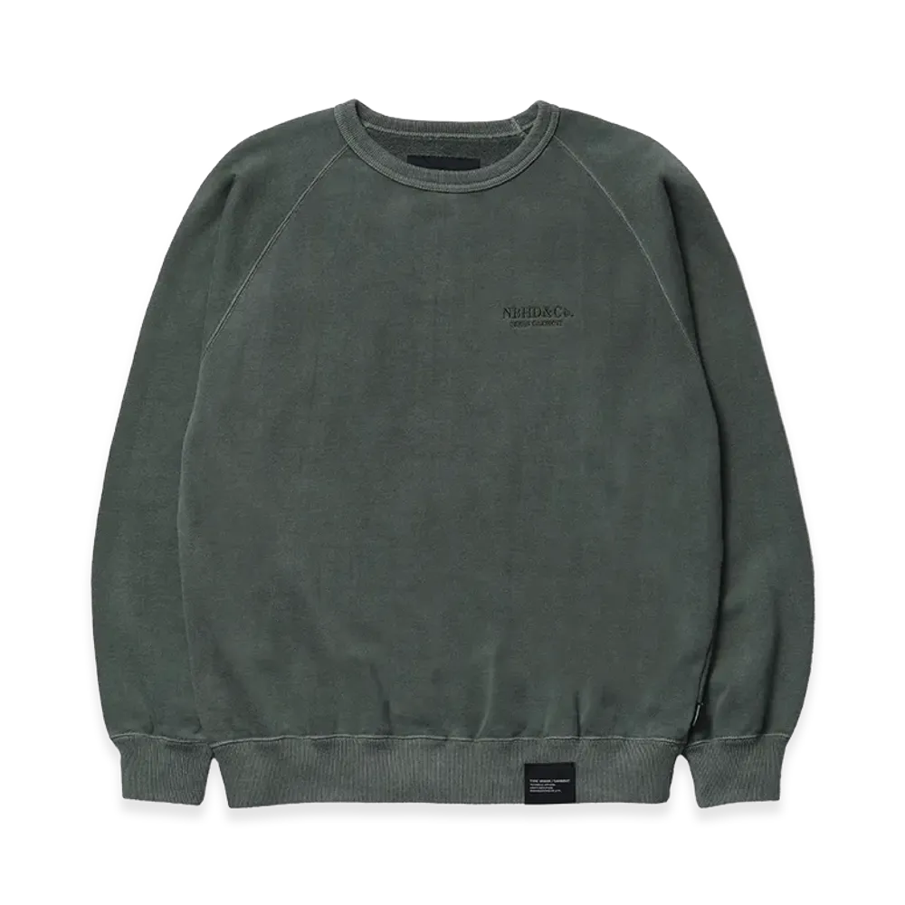 NEIGHBORHOOD Pigment Dyed Sweat Shirt LS "Olive Drab"