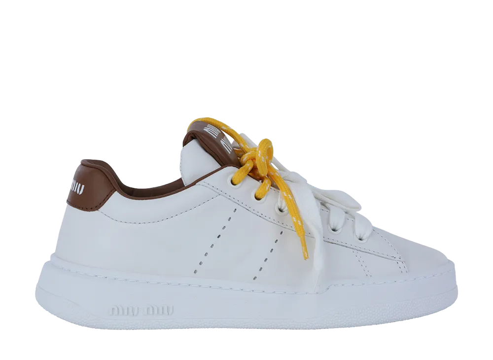 MIU MIU Women's Leather Sneakers "White"