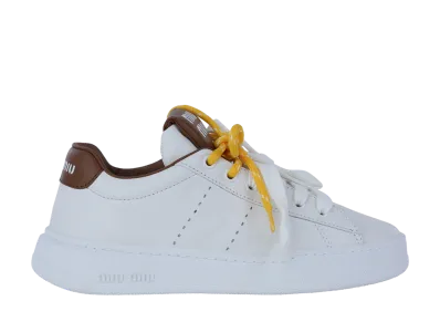 MIU MIU Women's Leather Sneakers "White"