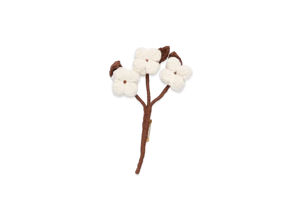 DENIM TEARS Crochet Cotton Boutonniere "White"