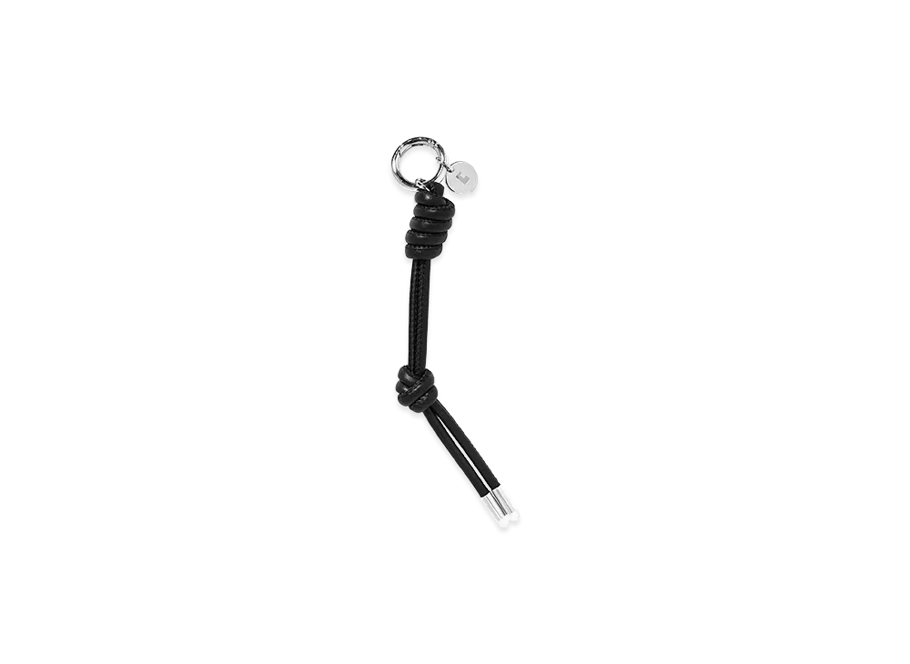 CLESSTE EX. Leather Knot Charm For Itti "Black"
