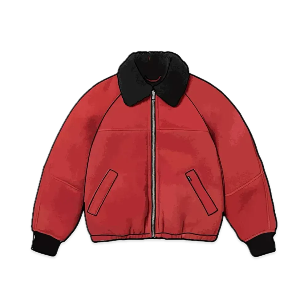 Supreme x Schott Shearling Bomber Jacket "Red"