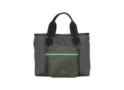 sacai Pocket Tote Bag Medium "Dark Khaki"