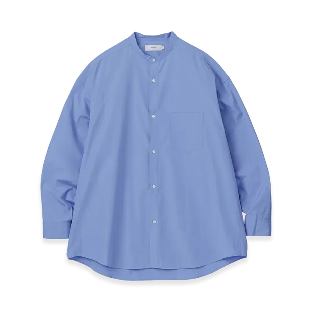 Graphpaper High Count Band Collar Round Cut Oversized Shirt "Blue"