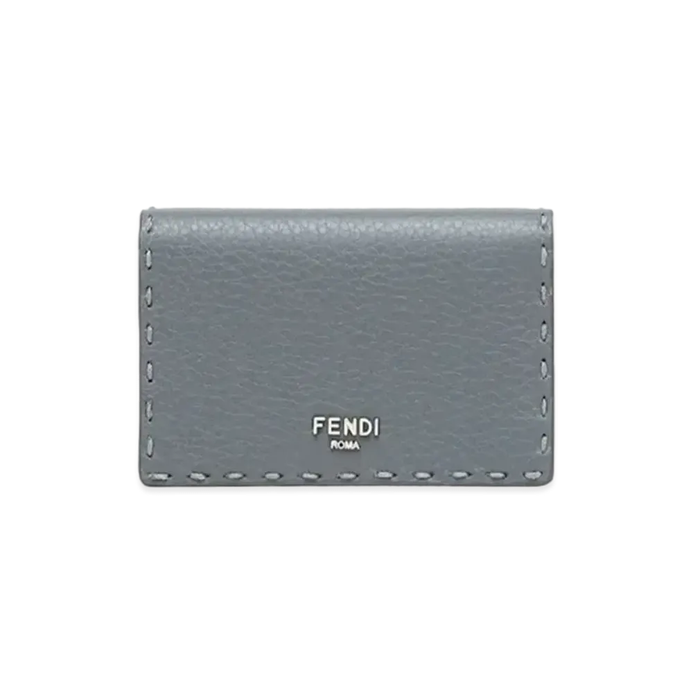 FENDI Peekaboo Selleria Card Case "Blue"