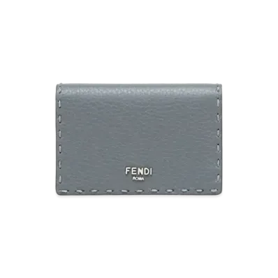 FENDI Peekaboo Selleria Card Case "Blue"