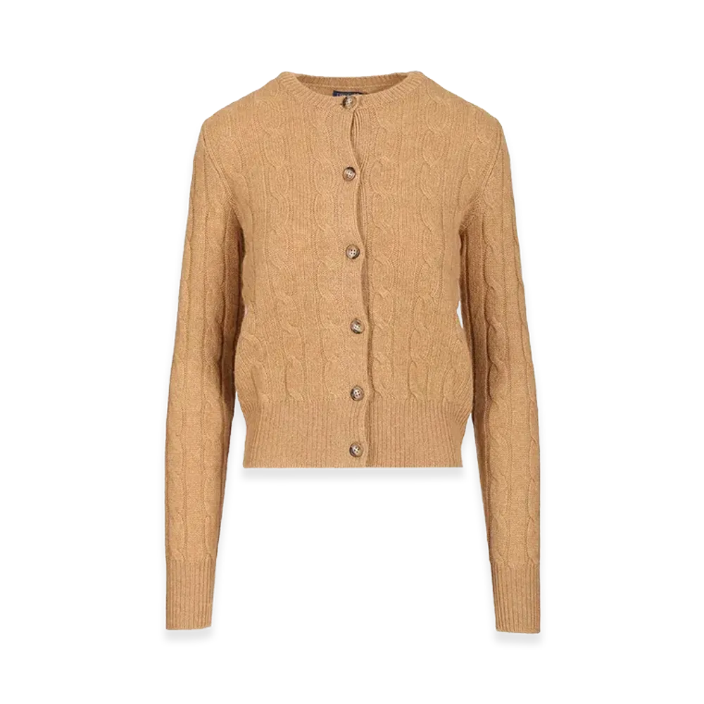 Polo Ralph Lauren Women's Cashmere Cable Knit Cardigan "Beige"