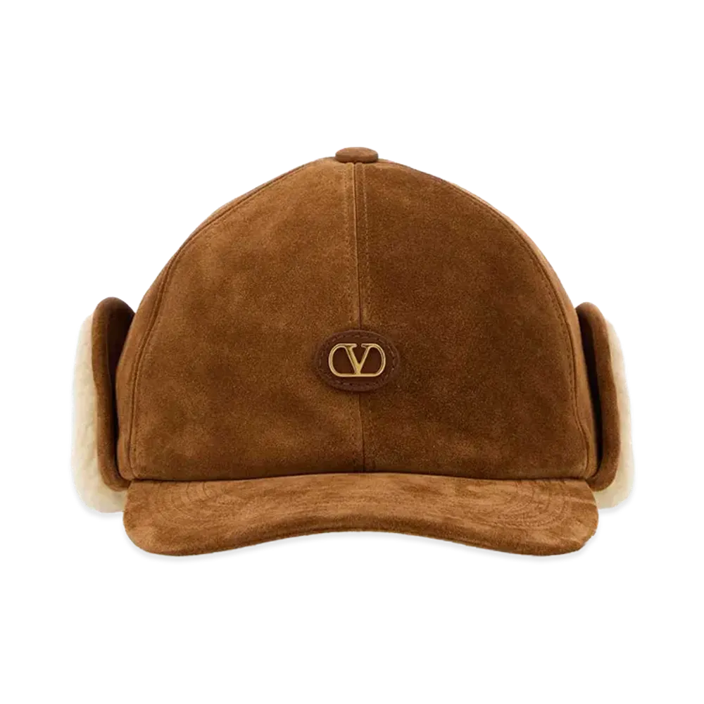 Valentino Suede Baseball Cap "Caramel/Camel"