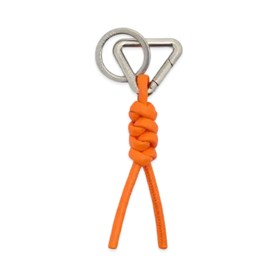 Bottega Veneta Triangle Key Ring "Papaya"