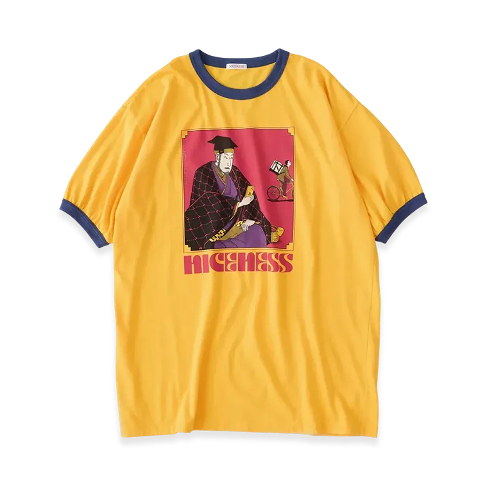NICENESS T.Athena Sado Ringer Tee "Yellow"