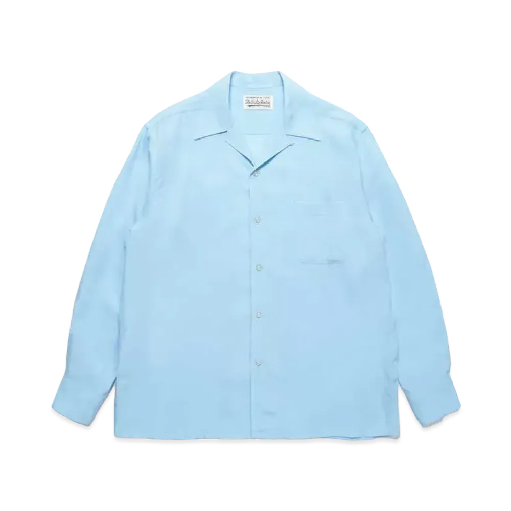 WACKO MARIA 50'S Open Collar Shirt "Light Blue"