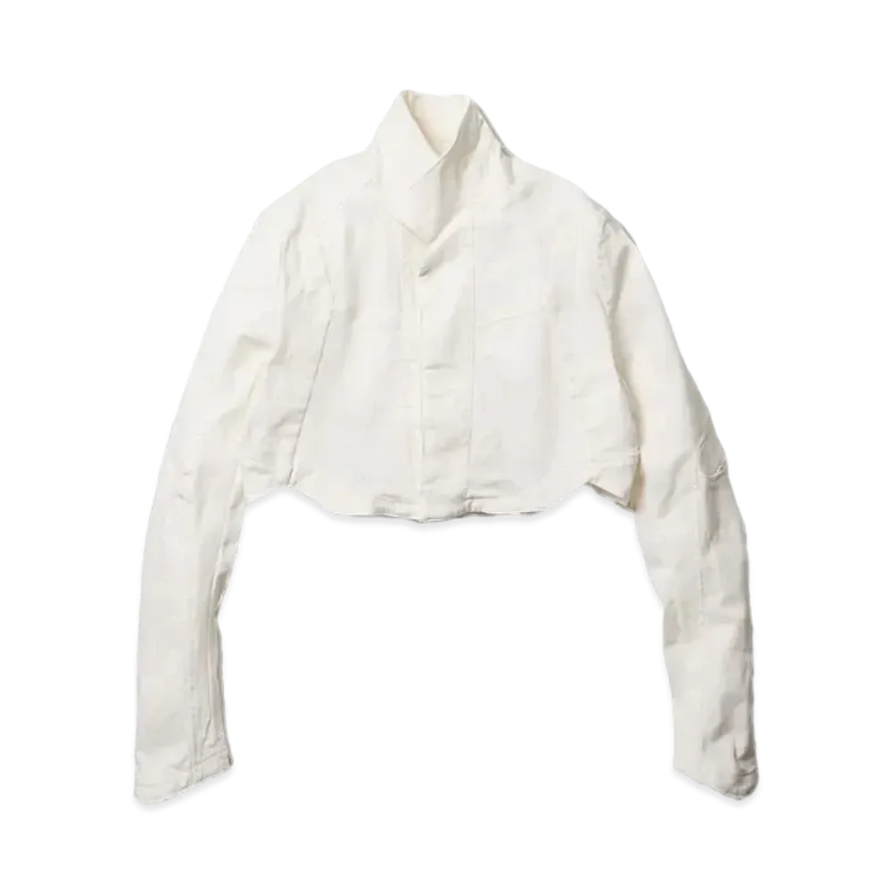 JULIUS Prism Denim Cropped Jacket "Off White"