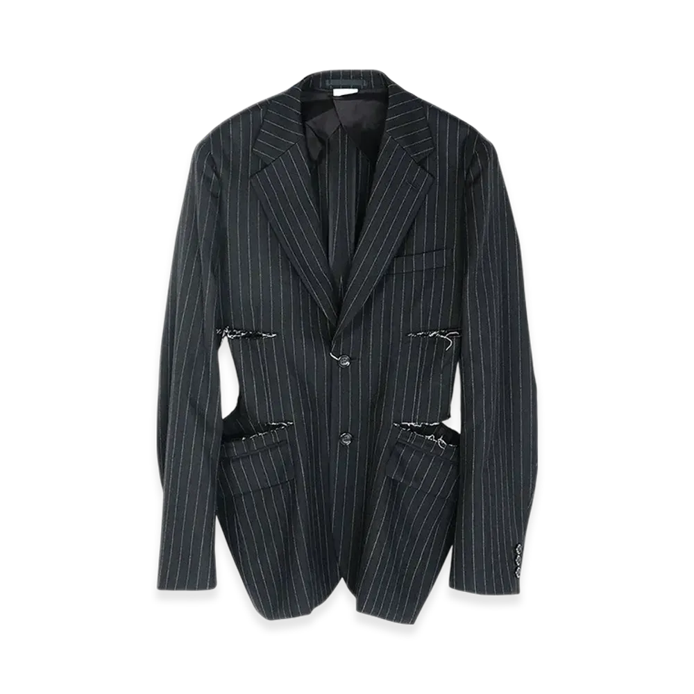 COMME des GARCONS HOMME PLUS Wool Poly Cut Jacket "Black"