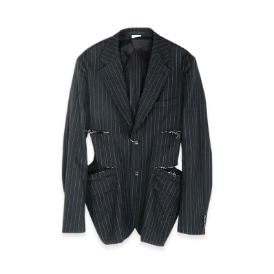 COMME des GARCONS HOMME PLUS Wool Poly Cut Jacket "Black"