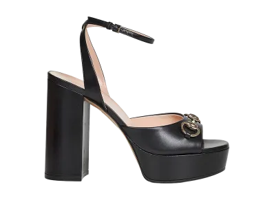GUCCI Women's Black Leather Sandals "Black"