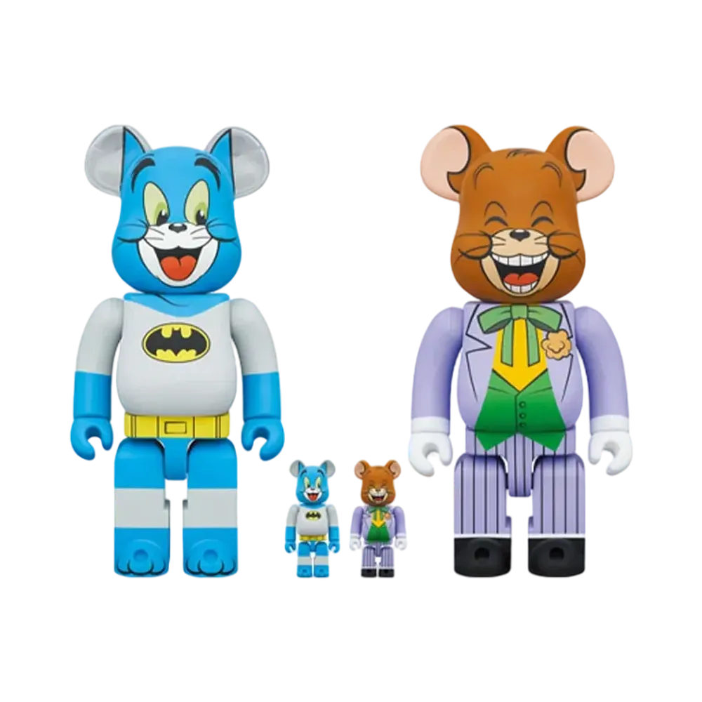 MEDICOM TOY "BEARBRICK" -Warner Bros 100th- TOM as BATMAN & JERRY as THE JOKER 100% & 400%