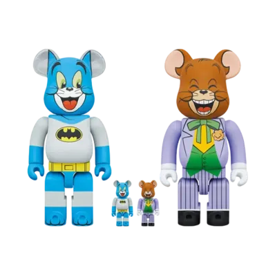 MEDICOM TOY "BEARBRICK" -Warner Bros 100th- TOM as BATMAN & JERRY as THE JOKER 100% & 400%
