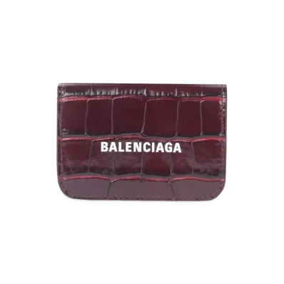BALENCIAGA Cash Mini Wallet Dark "Dark Red"