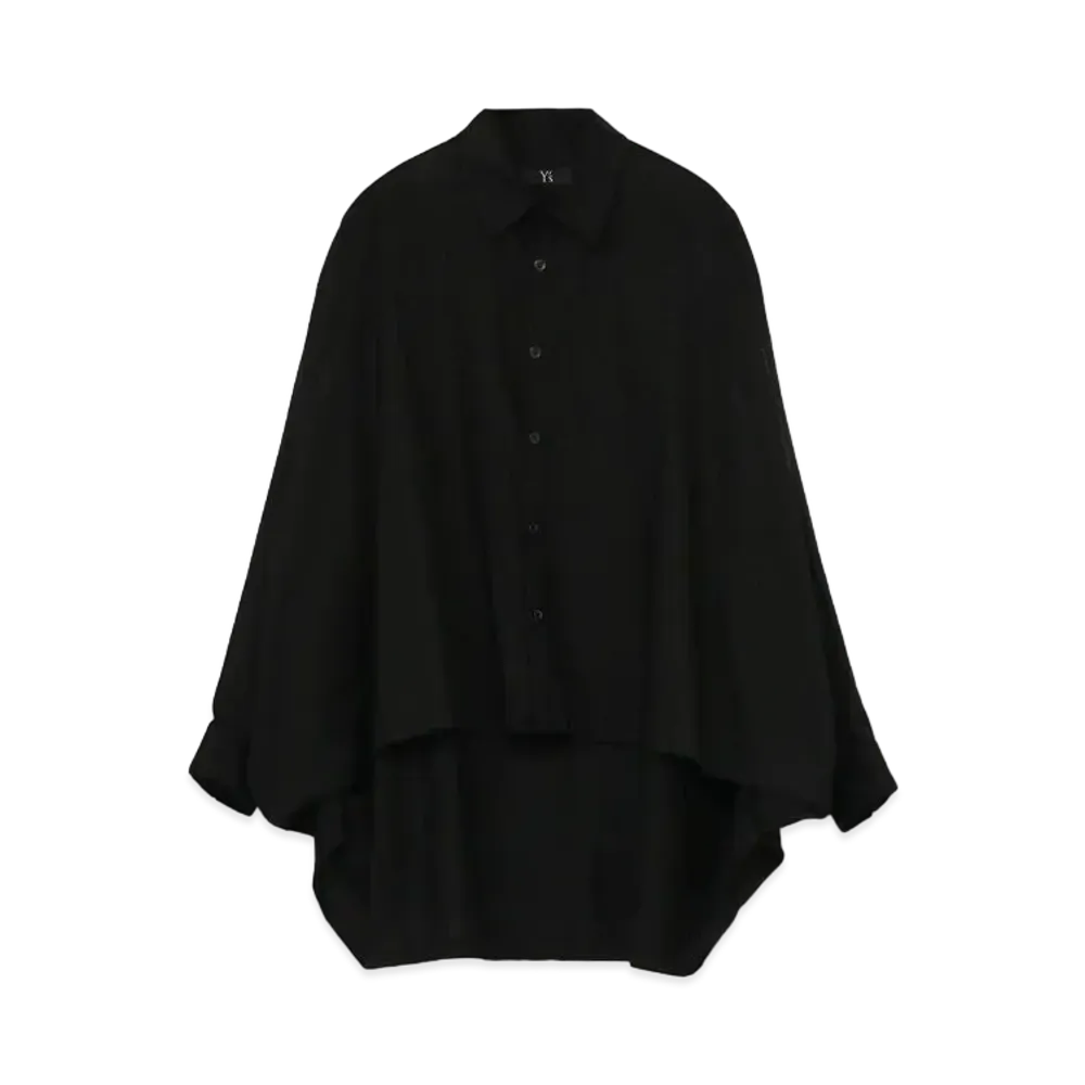 Yohji Yamamoto Y's TWILL FRONT DOUBLE BIG BLOUSE "Black"