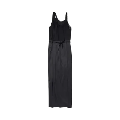 BALENCIAGA Women's Patched Slip Dress "Black"