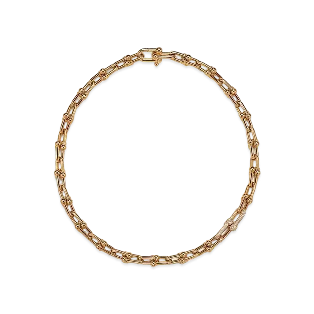 Tiffany & Co. Tiffany HardWear Medium Link Necklace with Diamonds 18K "Yellow Gold"
