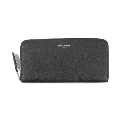 Saint Laurent Round Fastener Wallet "Black"