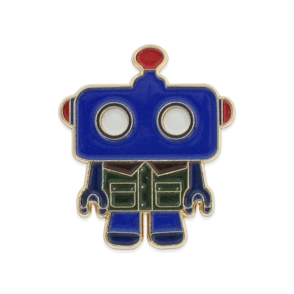 Barbour x Paul Smith Robot Pin Badge "Blue"