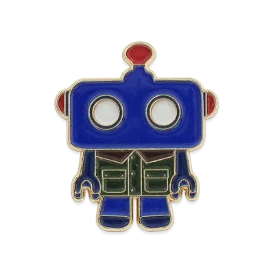 Barbour x Paul Smith Robot Pin Badge "Blue"