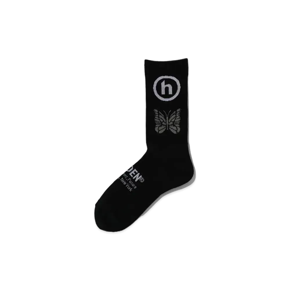 Needles x Hidden Jacquard Socks Papillon x Hidden "Black/White/Grey"