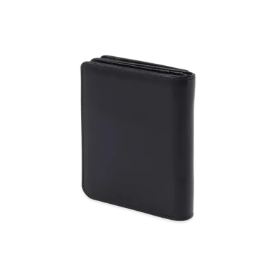 Ground Y Cow Leather Double Fold Wallet "Black"
