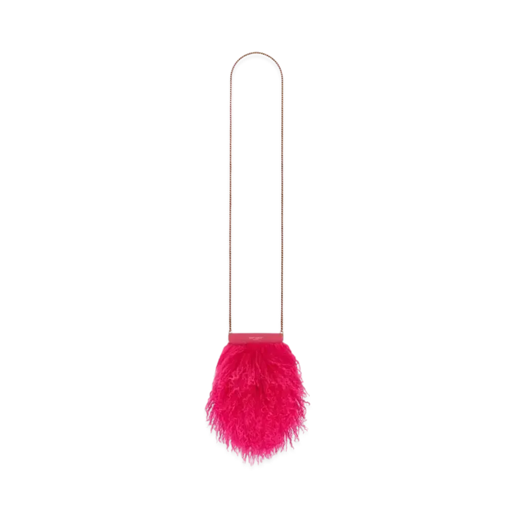 Saint Laurent Saint Laurent Mini Pac Pac In Shearling And Lambskin "Fuchsia"