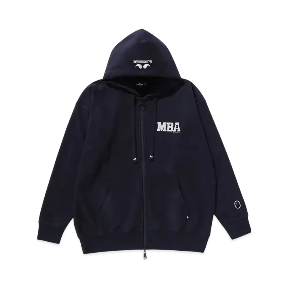 A BATHING APE Zip Up Hoodie "Navy"