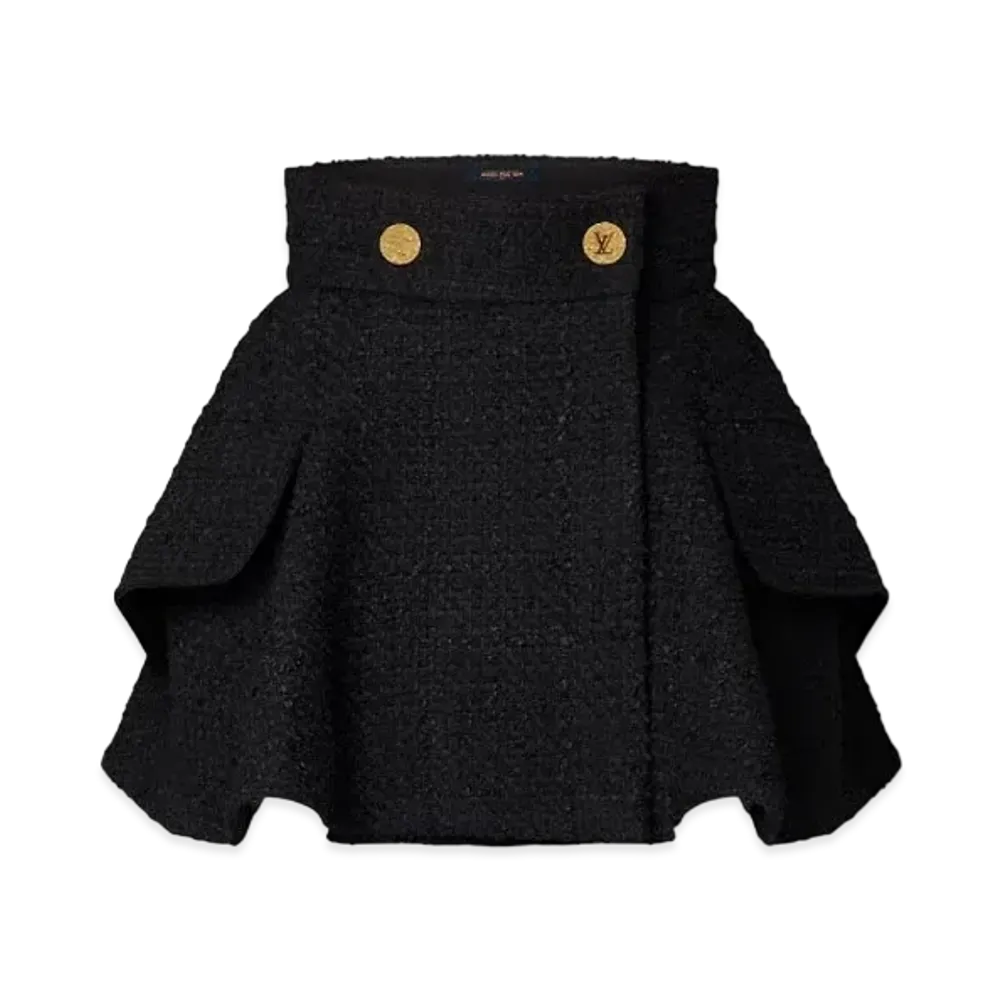 Louis Vuitton Tweed Mini Wrap Skirt "Noir"