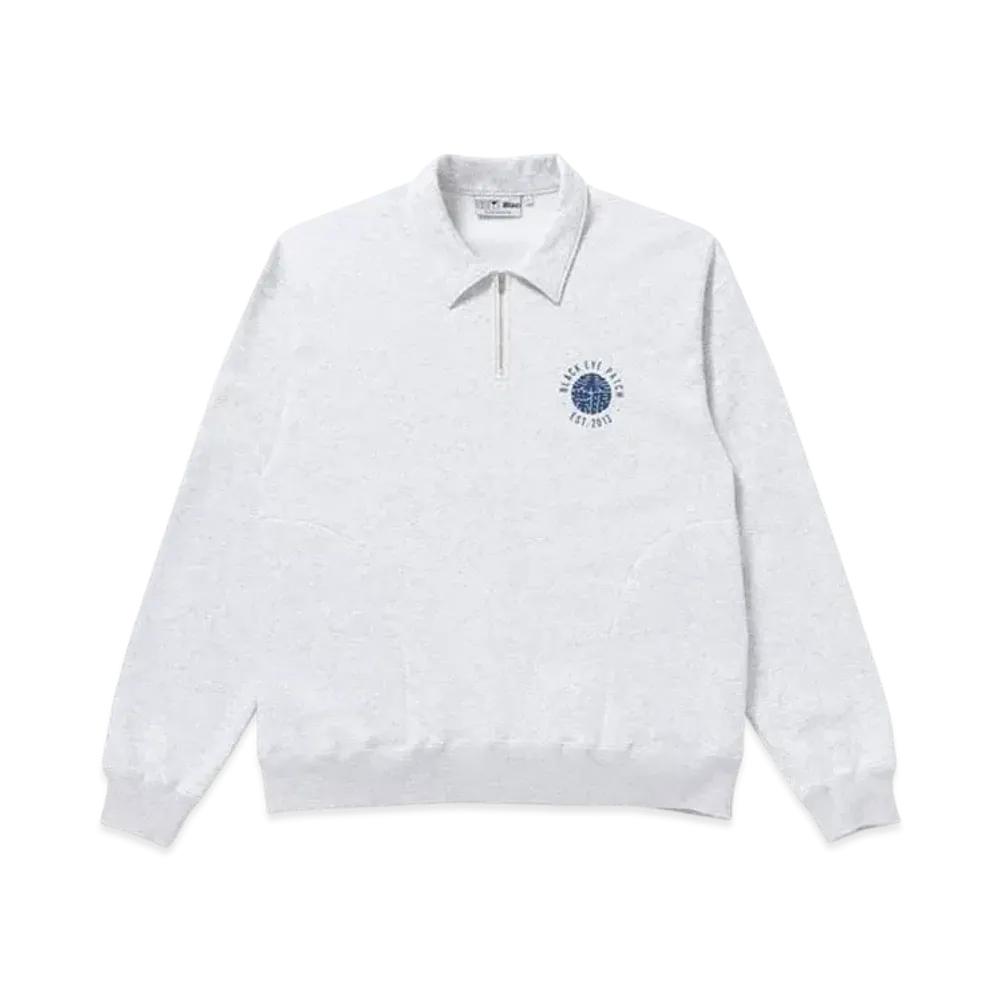 BlackEyePatch KAMON HALF ZIP CREW SWEAT "Ash"