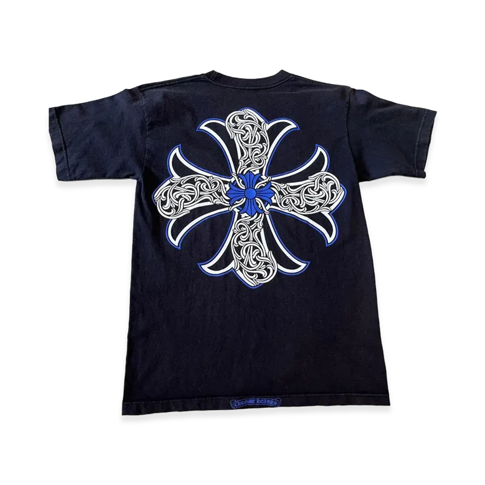 Chrome Hearts Celtic Logo Cross Logo Floral Logo S/S T-Shirt "Black/Blue"