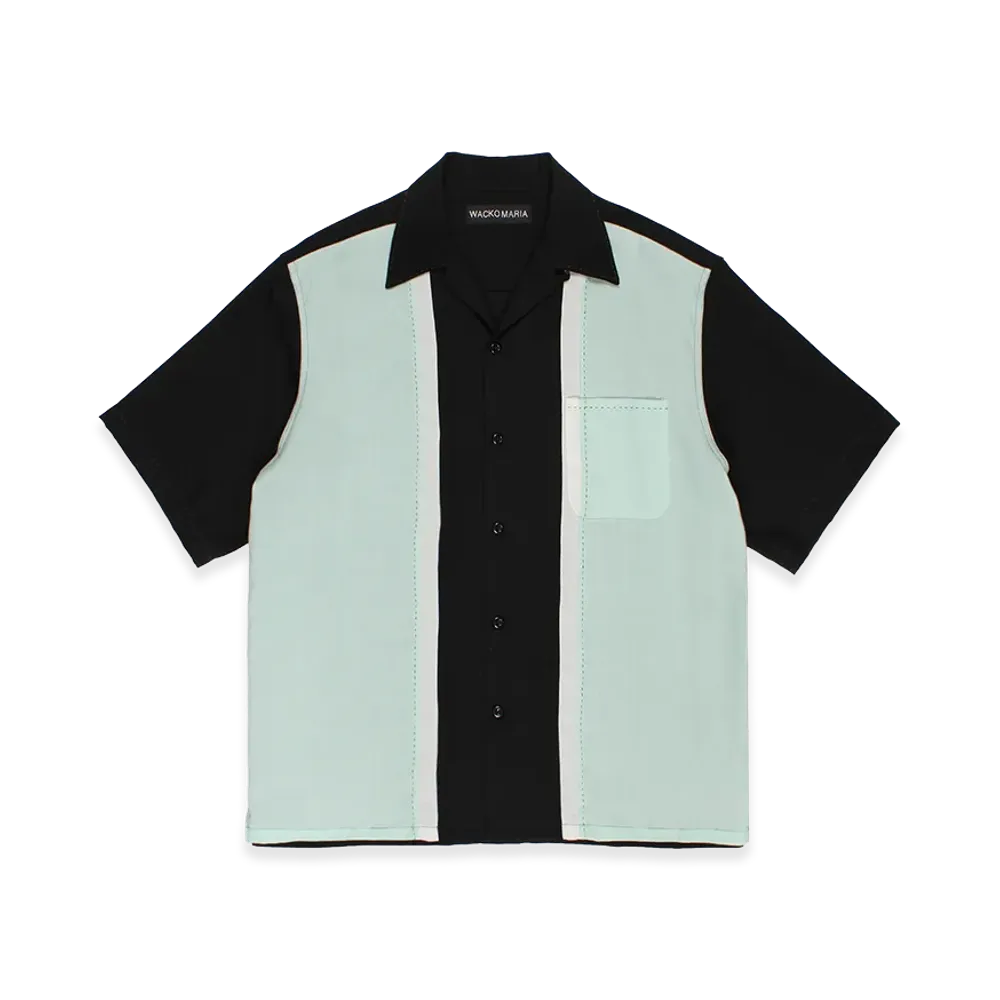 WACKO MARIA Switching 50's Open Collar Shirt "Light Green"