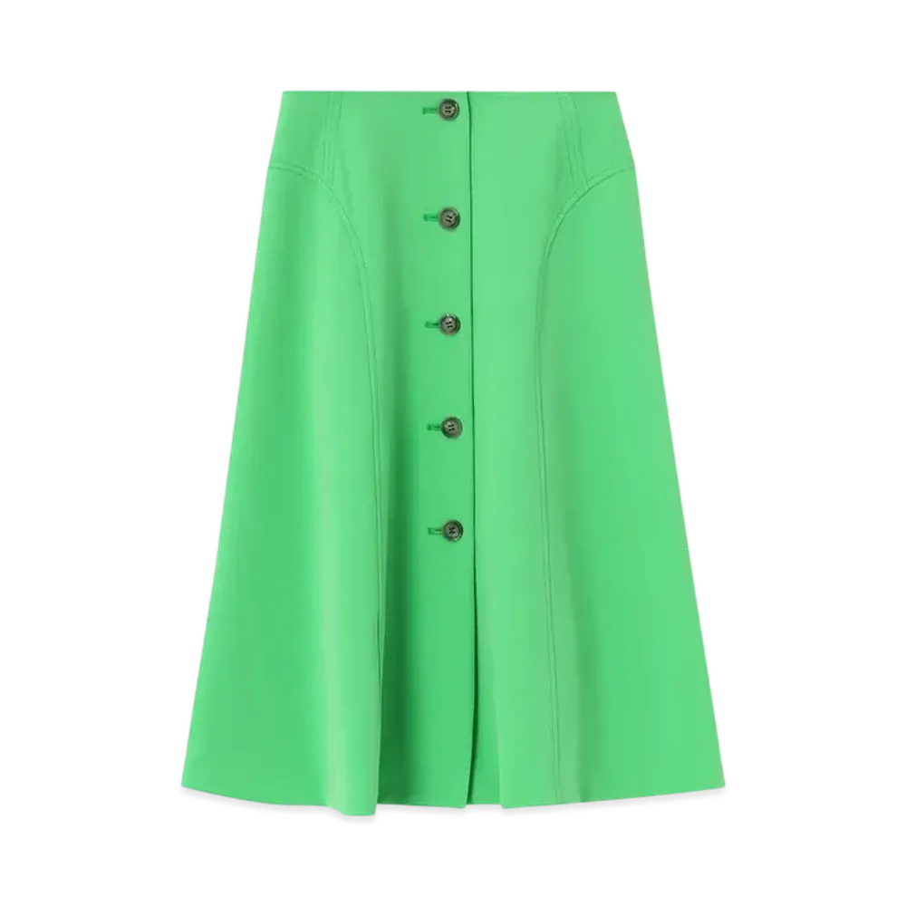 Paul Smith Women's Signature Stripe Piping Jersey Skirt "Green"