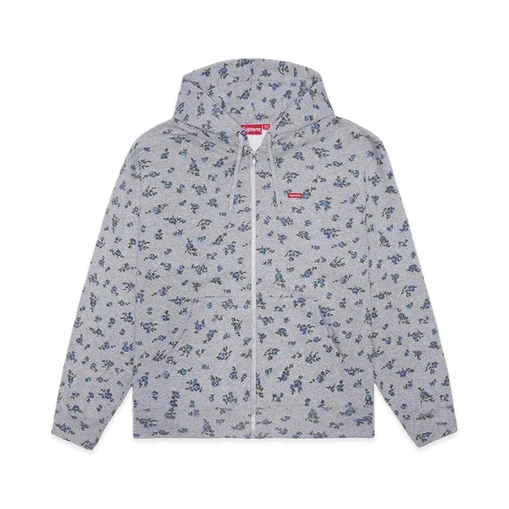 Supreme Small Box Zip Up Hooded Sweatshirt "Flowers"