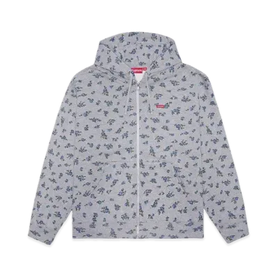 Supreme Small Box Zip Up Hooded Sweatshirt "Flowers"