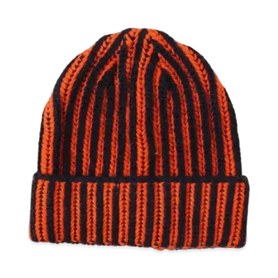 BEAMS 2-Tone Ribbed Watch Cap "Orange"