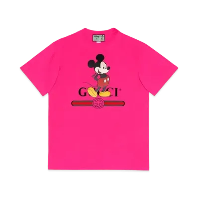 GUCCI × Disney Mickey Mouse T-shirt ”Fuchsia”