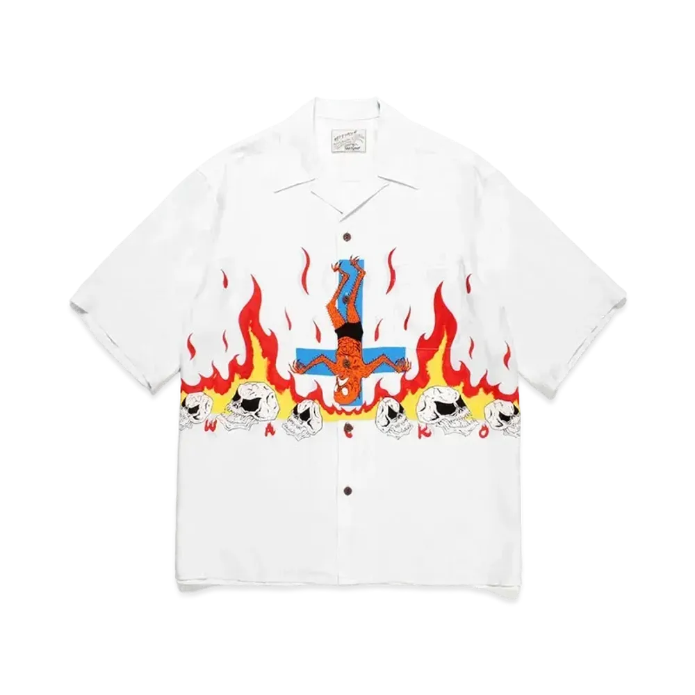 WACKO MARIA x neckface / Hawaiian Shirt "White"