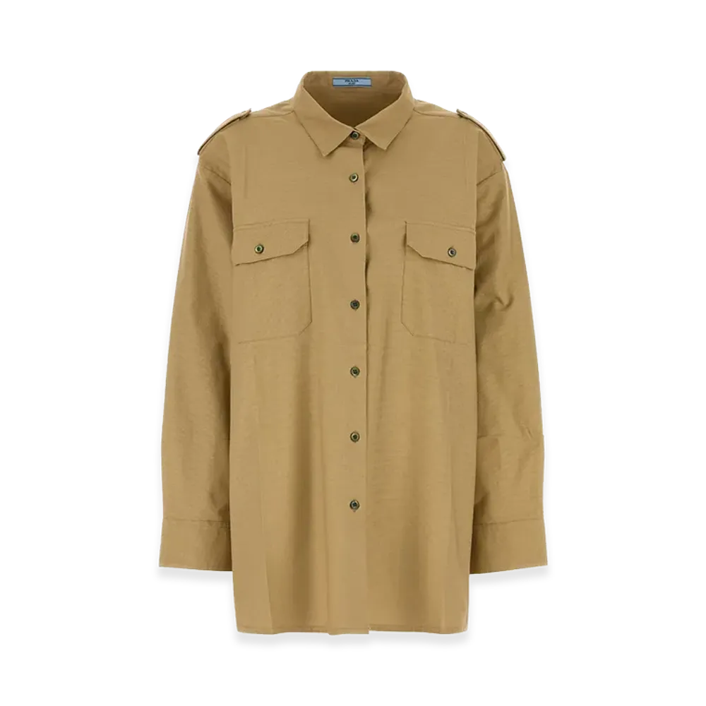 PRADA Women's Cotton Oversize Shirt "Camel"